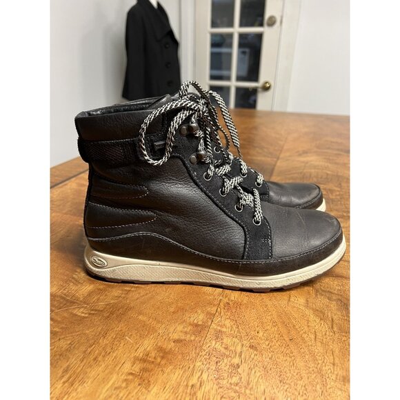 Chaco Women’s 8 Sierra Waterproof Hiking Boots Leather Lace Up Black JCH107546 - Picture 1 of 6